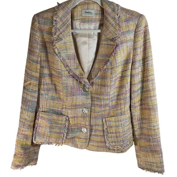 Neiman Marcus Pastel Tweed Blazer - Picture 1 of 8
